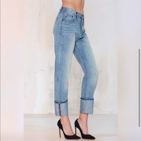 EUC Nasty Gal Relaxed Fit Cuffed Crop Length Jeans - Picture 3 of 5